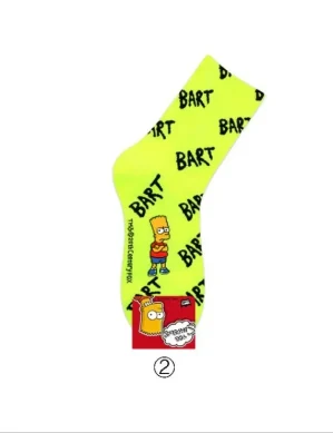 Men and Women Cartoon Simpson Socks Bart Simpson